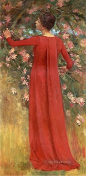 セオドア・ロビンソン Painting - 赤いガウン 別名彼のお気に入りのモデル セオドア・ロビンソン